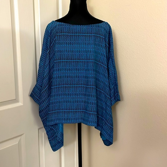 NWT Manaola Puako Kaftan Kapa Blue and Black O/S - Picture 2 of 11